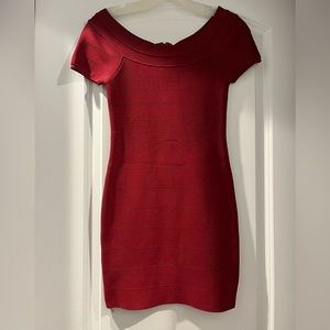 Bebe bandage dress; deep red; Size S/P; great condition